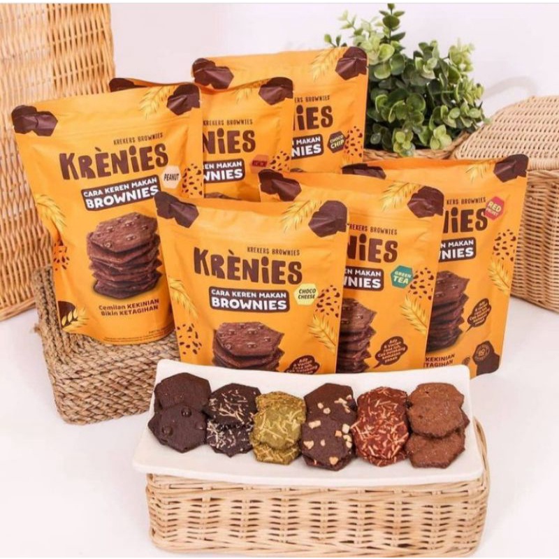 

Krenies Makanan Ringan Krekers Brownies / Krekers kering krenies / keripik brownis