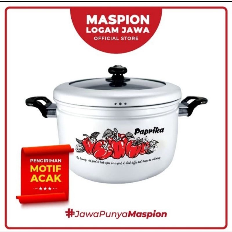 Maspion Panci Pancaguna + Tutup Kaca 24cm, 26cm, 28cm, 30cm, 33cm, 37c - 24cm