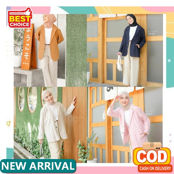 Wanwan Blazer Premium Outer Dalam Lapis Furing Import Bkk Bangkok 11541 Veronica Blazer - Blazer Mur