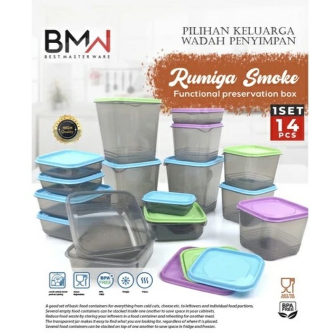 Rumiga Smoke BMW Otaru Sealware Smoke 14 Pcs Toples Makanan