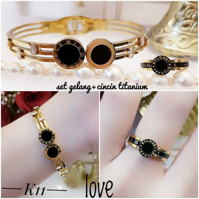 Set Gelang dan Cincin Titanium