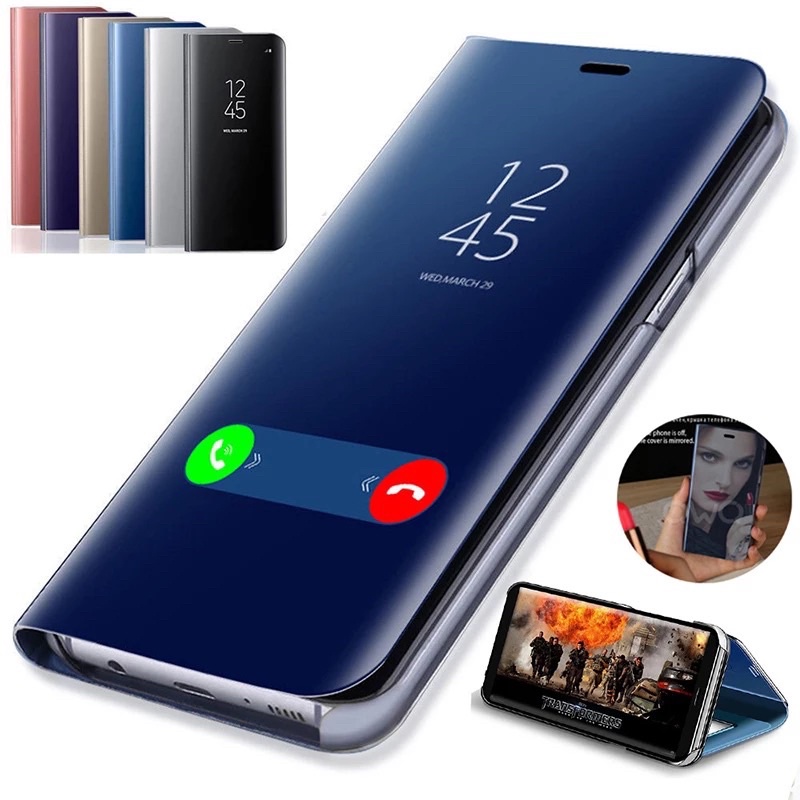 SAMSUNG GALAXY C9 PRO A01 CORE A2 CORE J2 PRIME J5 PRIME J7 PRIME GRAND PRIME Flip Smart Mirror Clear Case Standing Cover