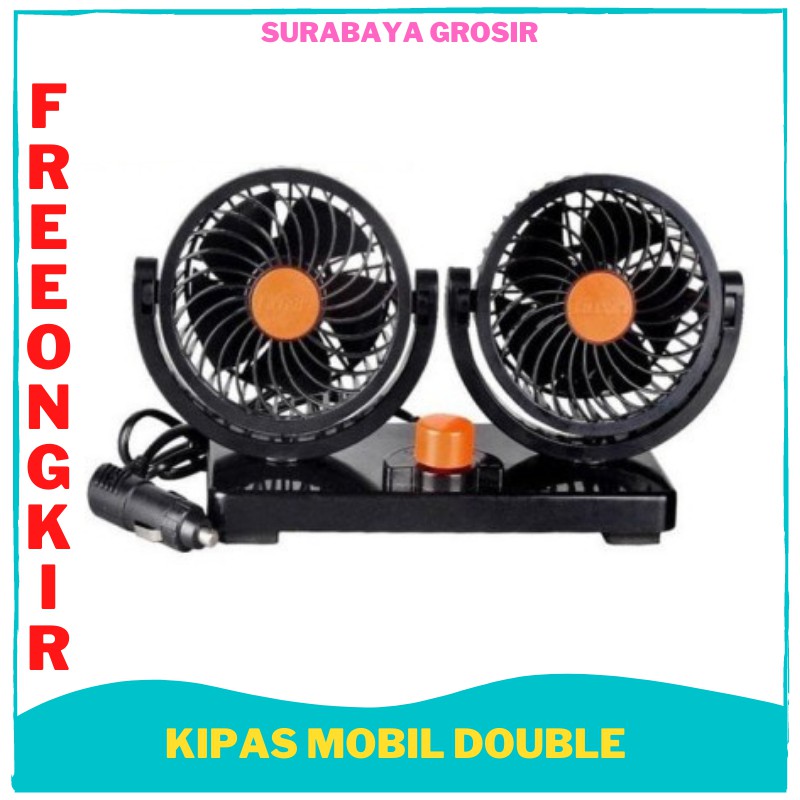 KIPAS MOBIL DOUBLE Truk Cars Angin Aksesoris AC Bengkel Auto Fan Dingin Segar Murah Praktis SG