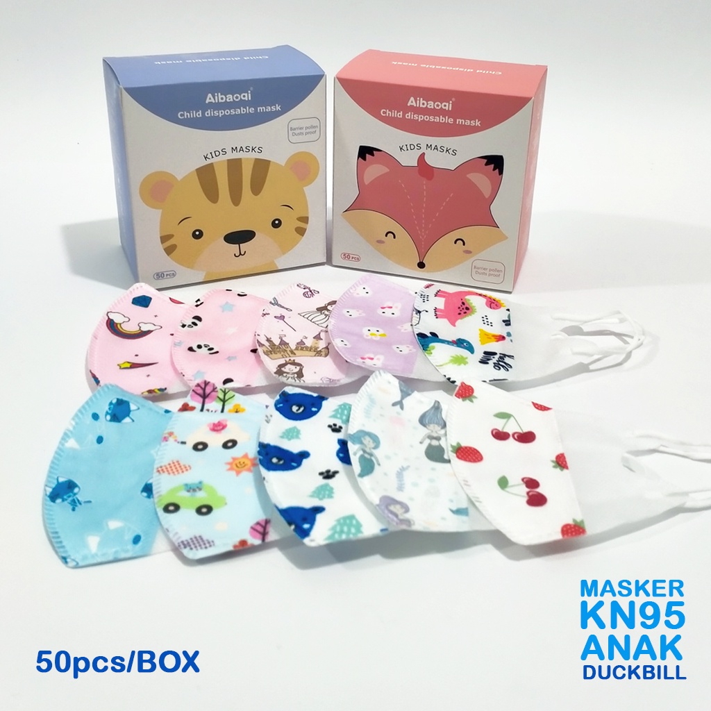 Masker anak Duckbill isi 50/box Masker anak KN95 motif Masker duckbill anak Masker KN 95 anak