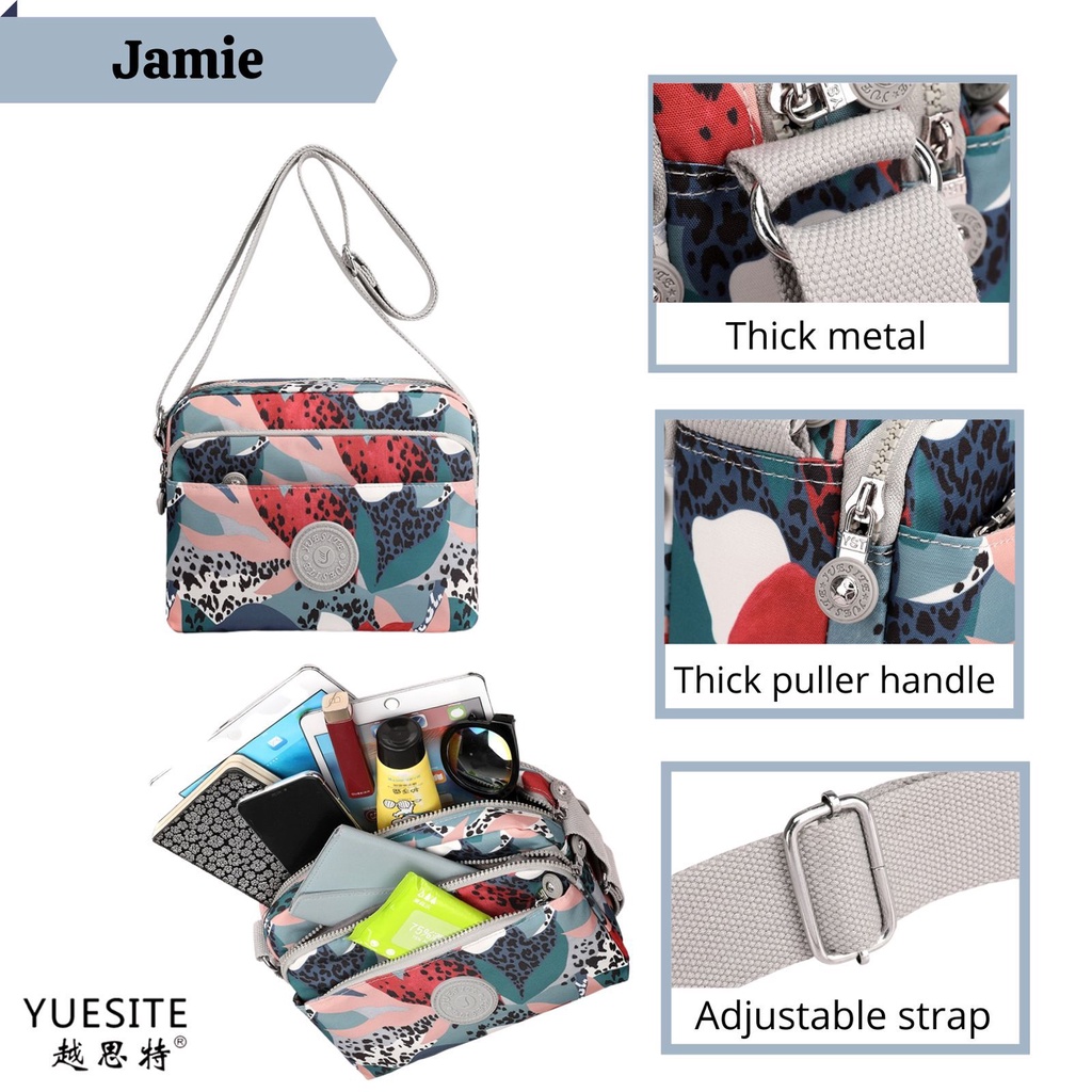 Tas selempang wanita import yuesite jamie original crossbody waterproof