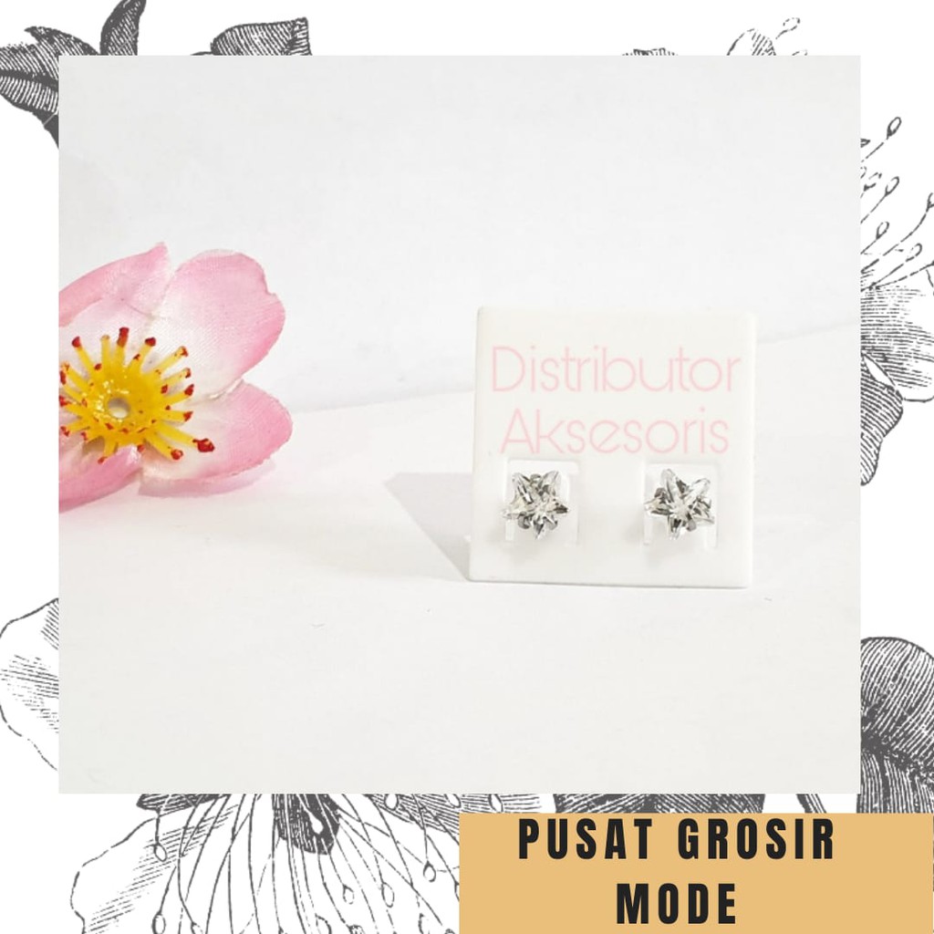 Anting Diamond Titanium ANTI KARAT SELAMANYA (STAR SHAPE) PGM AT19