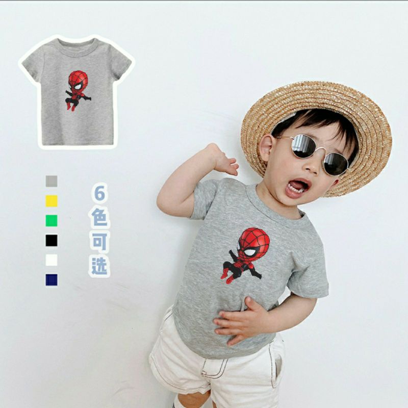 Baju Kaos Oblong Anak Lengan Pendek SPIDERMAN Kaos Anak Cotton Combed Baju Anak Laki Laki/Perempuan