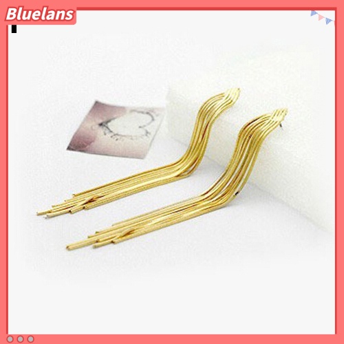 Bluelans Anting Tusuk Gantung Wanita Desain Rantai Ularrumbai Untuk Pesta Cocktailpernikahan