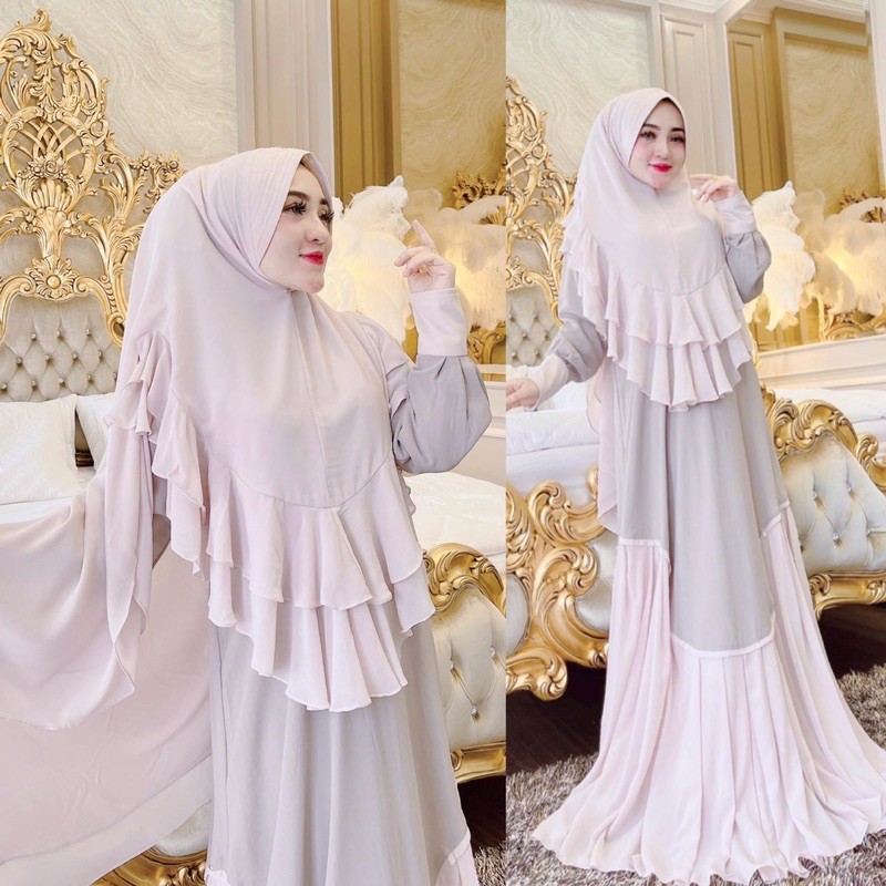 Gamis Syar'i Polos Nude Komb Abu By Shellasaukia