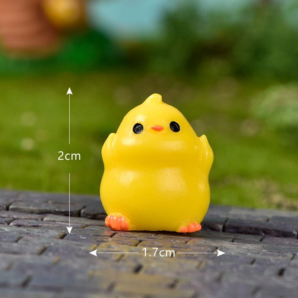 [Elegan] Patung Miniatur Ayam DIY Kerajinan Resin Hen Desktop Ornamen Bonsai Model Cewek Mainan Anak Peri Ornamen Taman