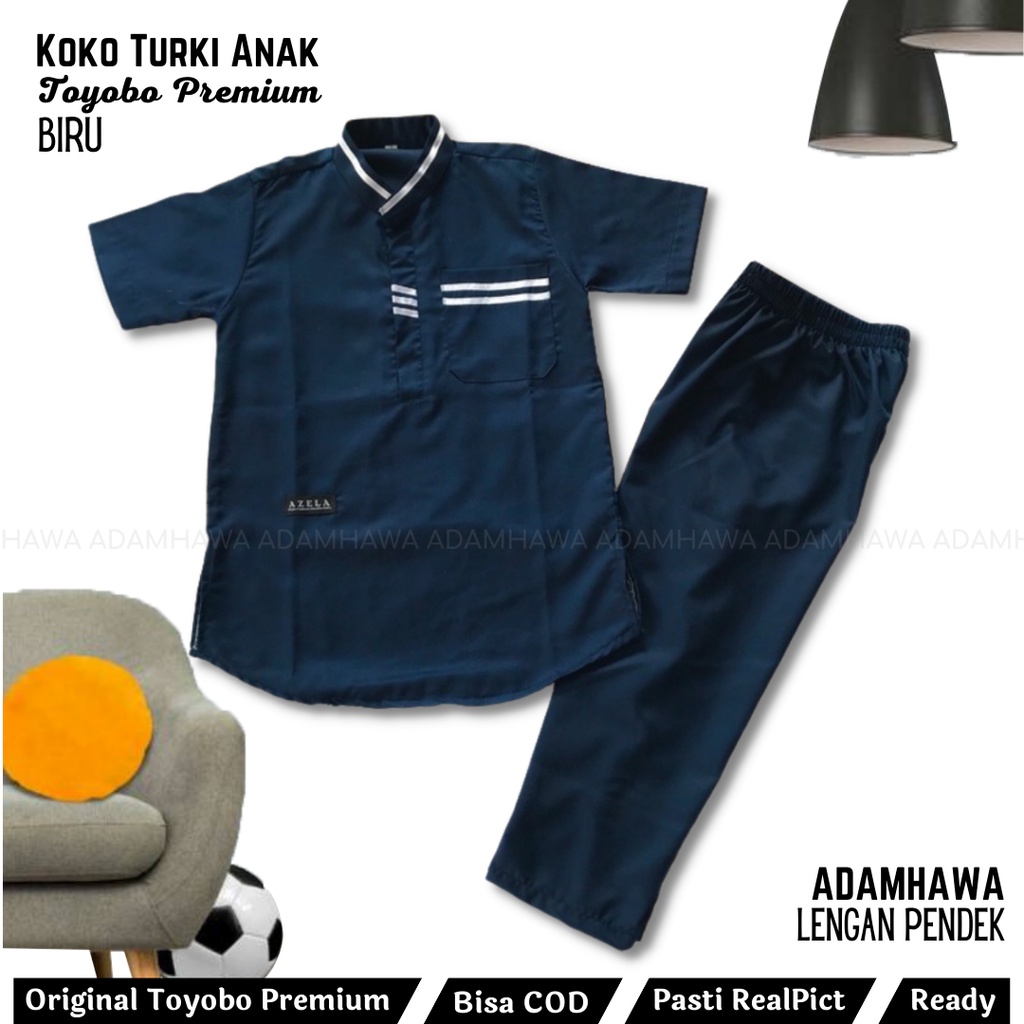 Setelan Baju  Koko Anak Turki Laki laki Umur 3-12Tahun  Set Koko Anak Muslim Lengan Pendek Alexa