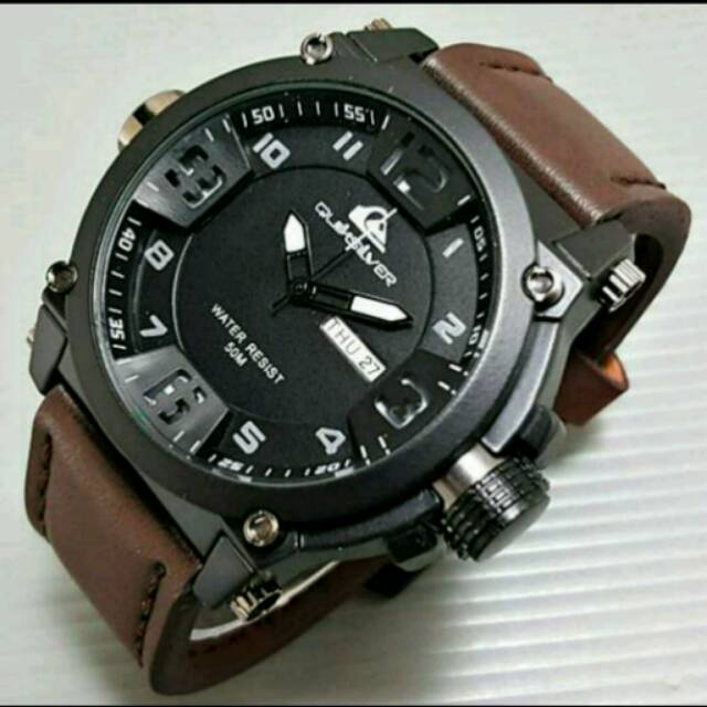 Jam Tangan Pria Sport Quiksilver Bahan Tali Kulit