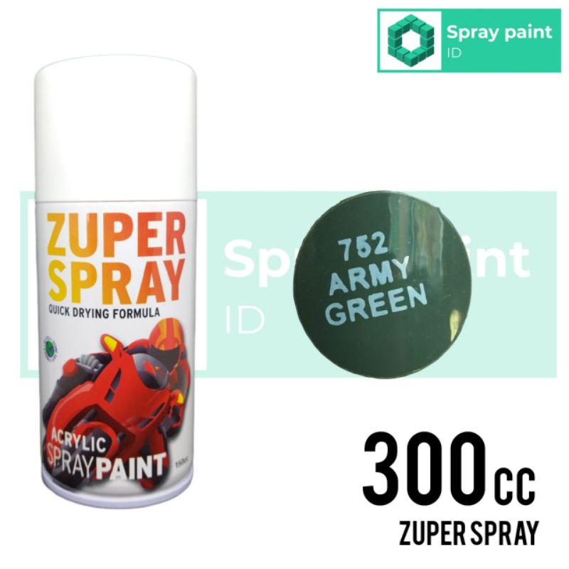 cat semprot army green hijau tentara 300cc zuper spray pilok pilox pylox spray paint produk dari rj 