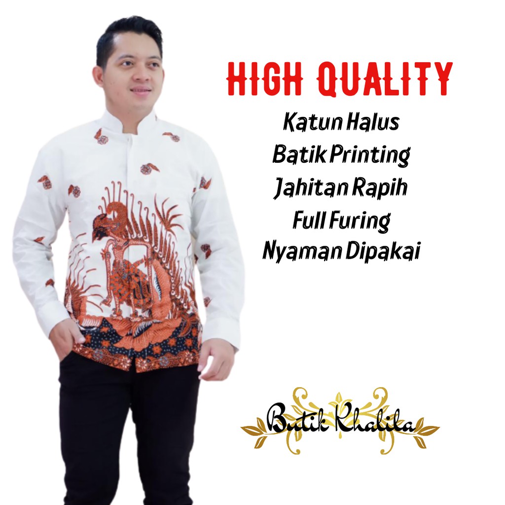 KOKO BATIK PRIA BKK002 Atasan batik pria bahan katun halus primisima baju koko furing