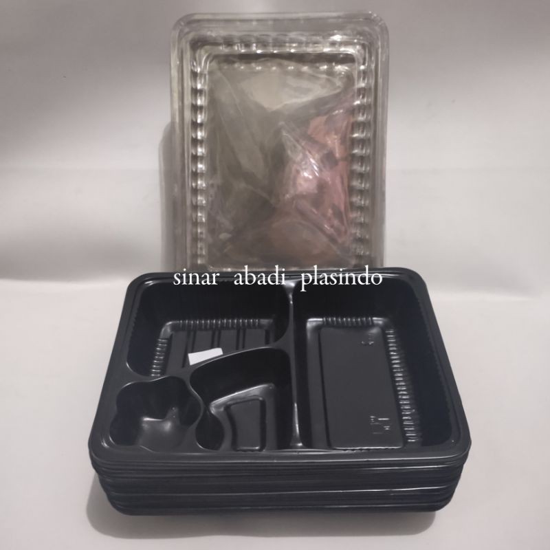 mika bento sekat 4 isi 50pcs, plastik mika, Tempat makanan