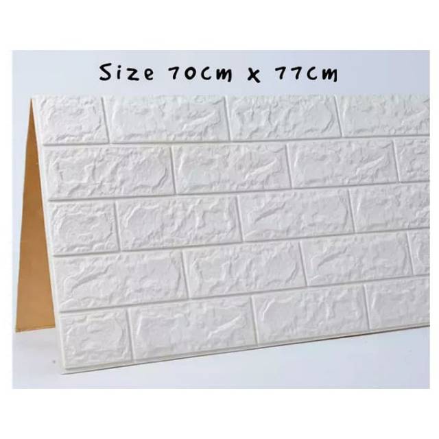 Wallpaper Brick dinding 3D Foam Embossed wall paper - tempelan dinding