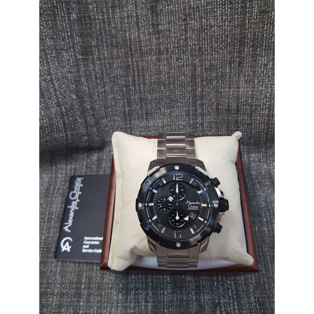 Jam Tangan Alexandre Christie AC 6410 AC6410 Couple Pasangan Cowok Cewek Pria Wanita Silver Hitam