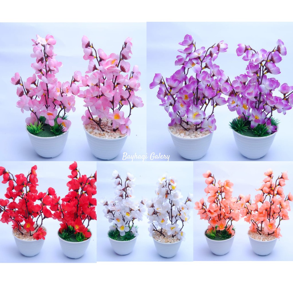 BUNGA SAKURA RIMBUN IMPORT MURAH D10 // BUNGA HIAS SAKURA // BUNGA ARTIFICIAL// BUNGA DEKORASI RUMAH-2