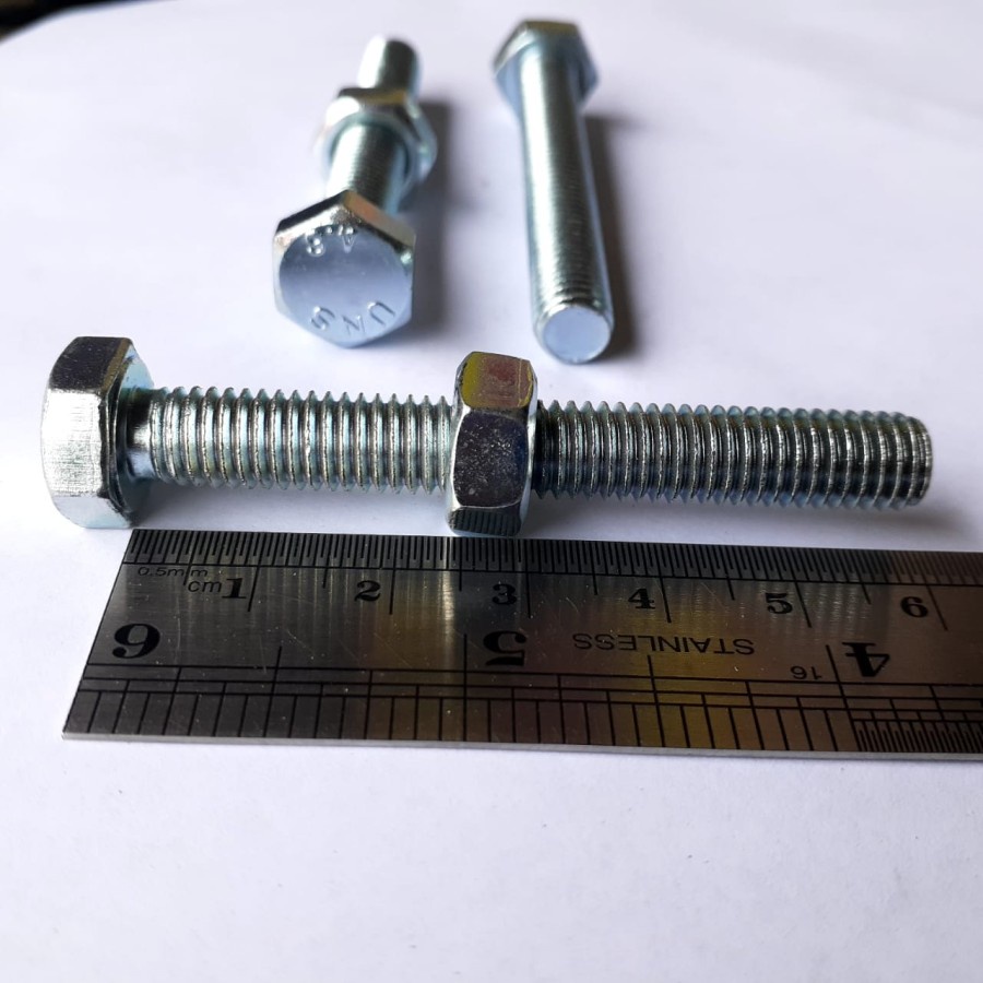 BAUT MUR PUTIH M8 X 60 / BMP M8X60 / BAUT M8X60 PUTIH BMP M8 X 60 KUNCI 13