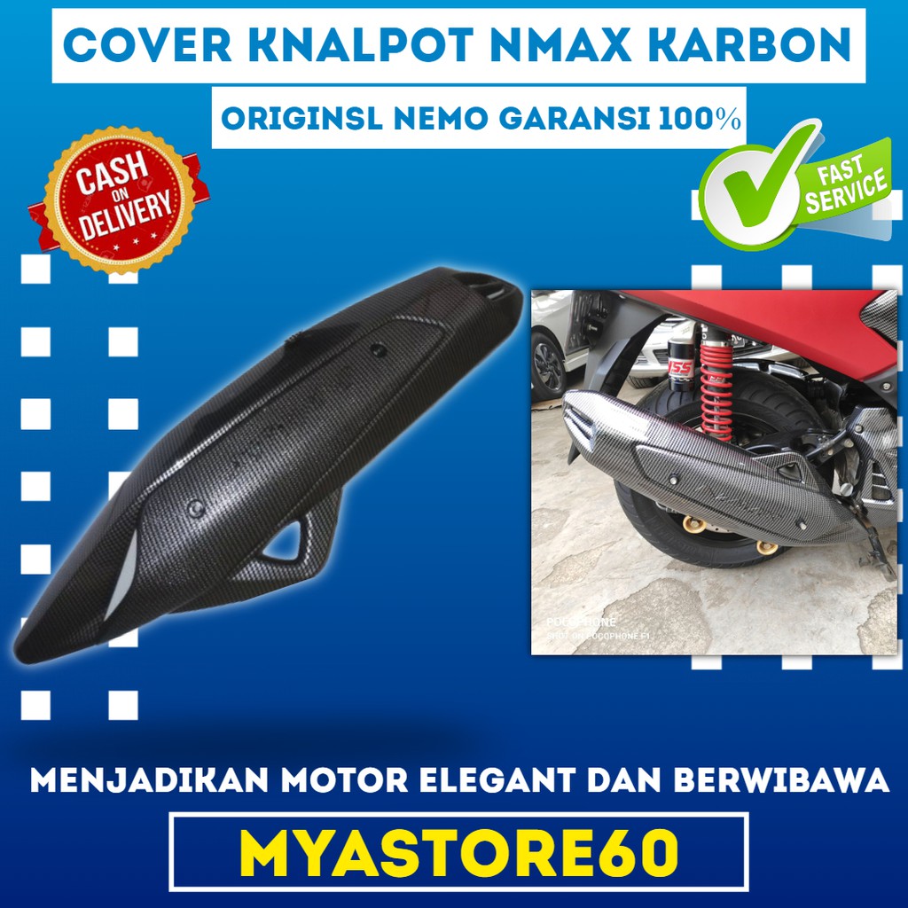 Cover Knalpot Nmax Karbon Nemo Tutup Knalpot Nmax Nemo Karbon Kevlar Original Body Part Yamaha Nmax