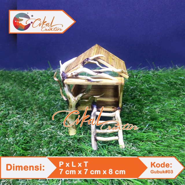 Miniatur gubuk aquascape / Miniatur rumah / Bonsai aquascape / Gubuk #03