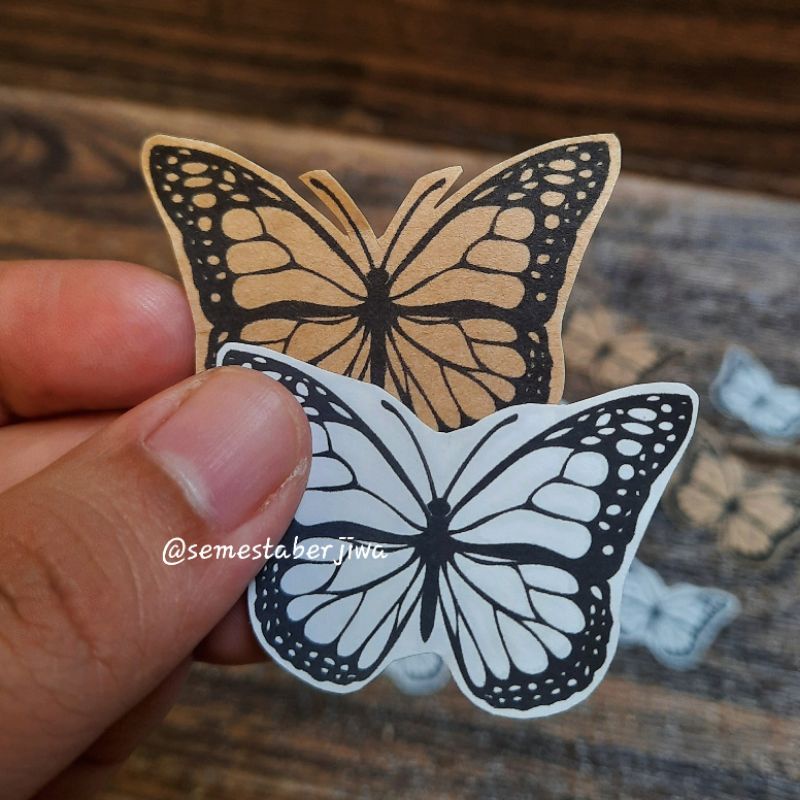 

Sticker Kraft Vintage Butterfly Edition Kupu kupu untuk Journaling