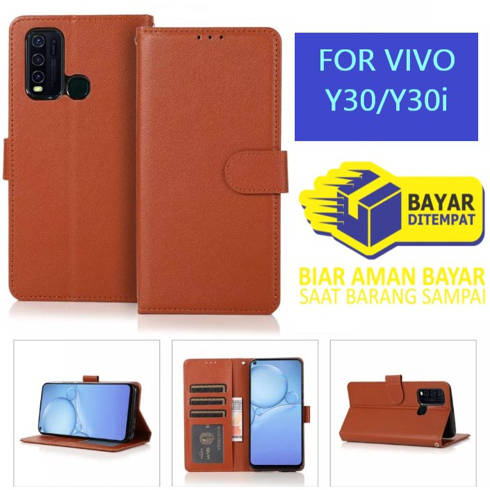 Flip cover VIVO Y30 Y30i Flip case buka tutup kesing hp casing flip case leather wallet