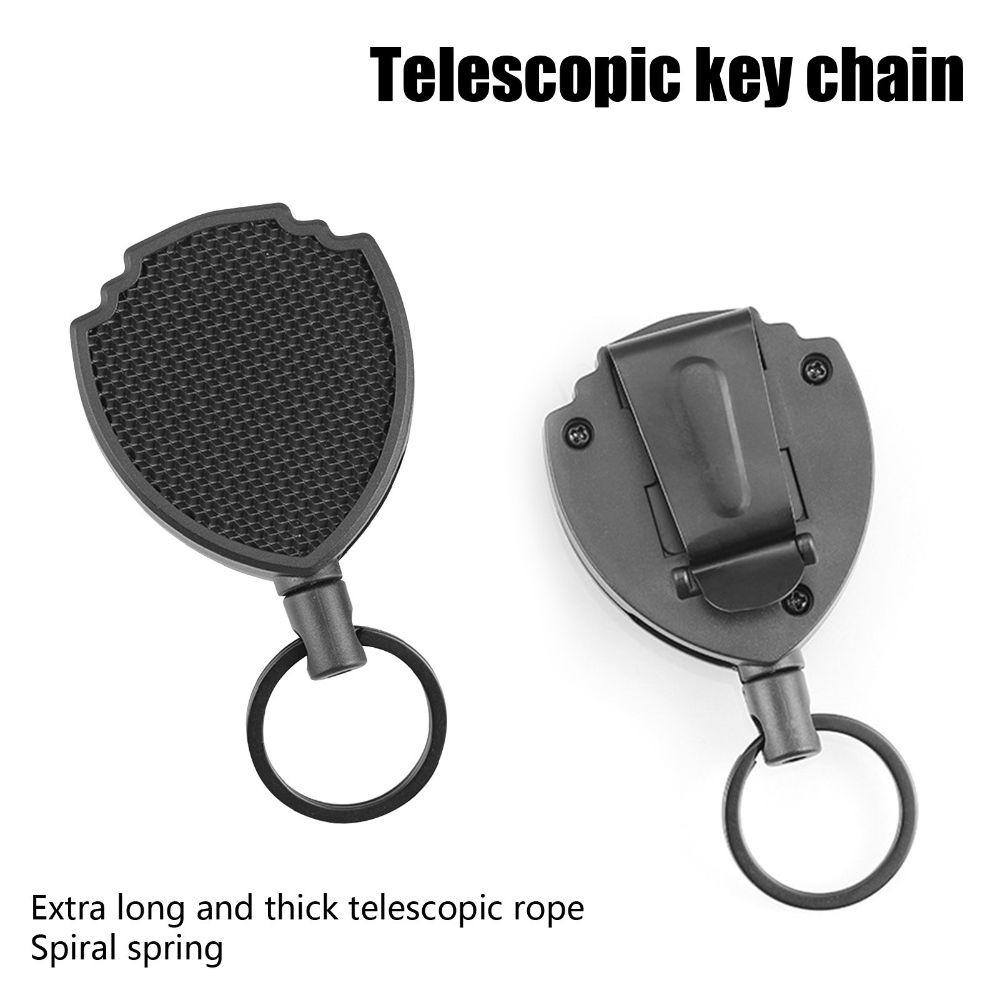 Lanfy Retractable Keychain Camping Anti Hilang Tarikan Mudah Multifungsi Keys Holder