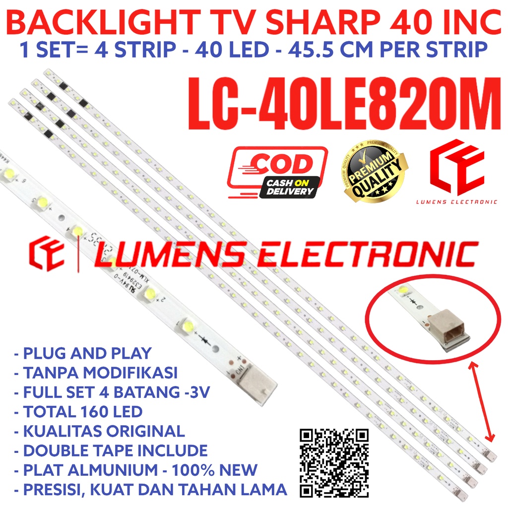 BACKLIGHT TV LED SHARP 40 INC LC 40LE820 40LE820M LC40LE820 LC40LE820M LC-40LE820M LC-40LE820 LAMPU 