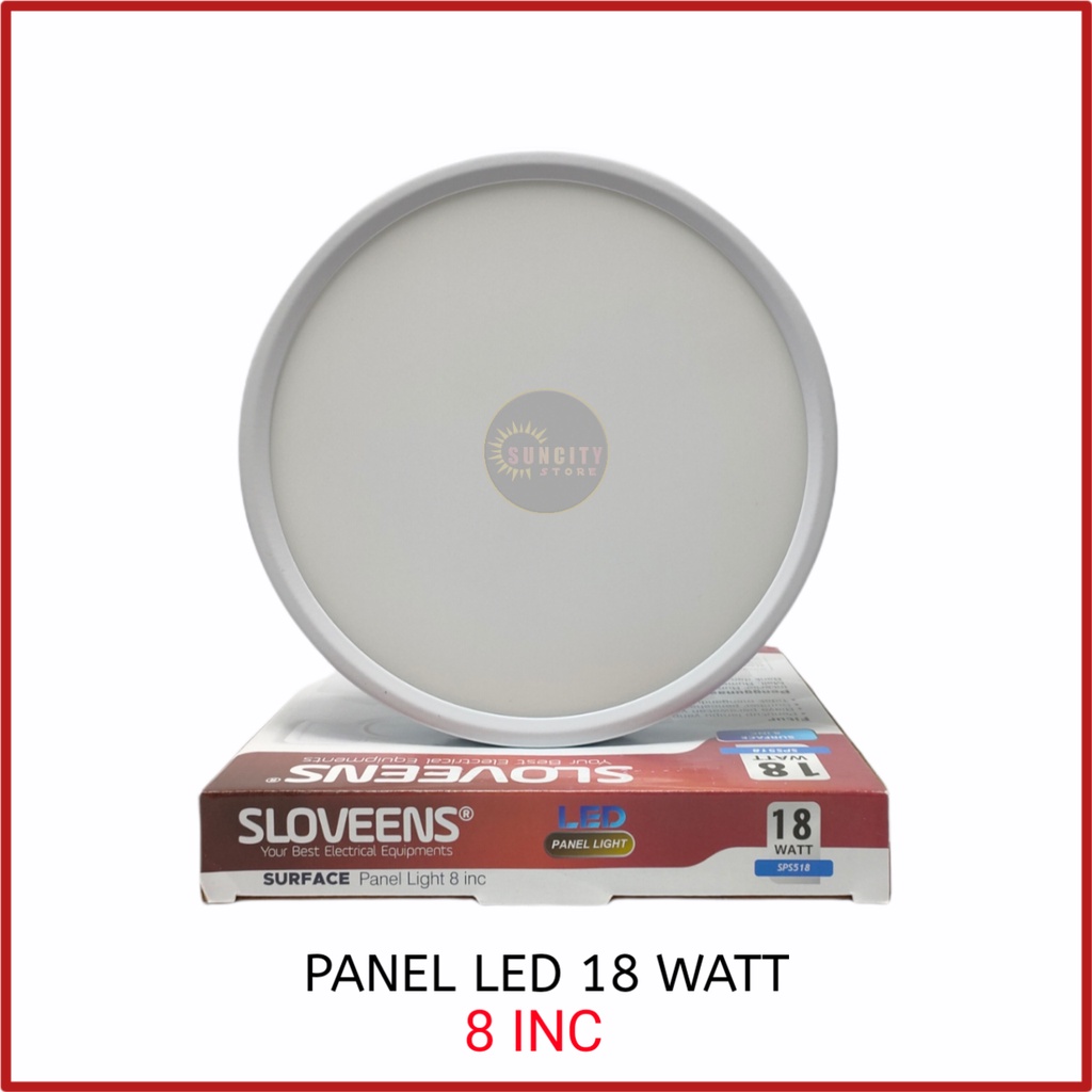 Sloveens Surface LED Panel Light Bulat / LED Downlight Bulat OB 18 Watt - Cahaya Putih &amp; Warm White