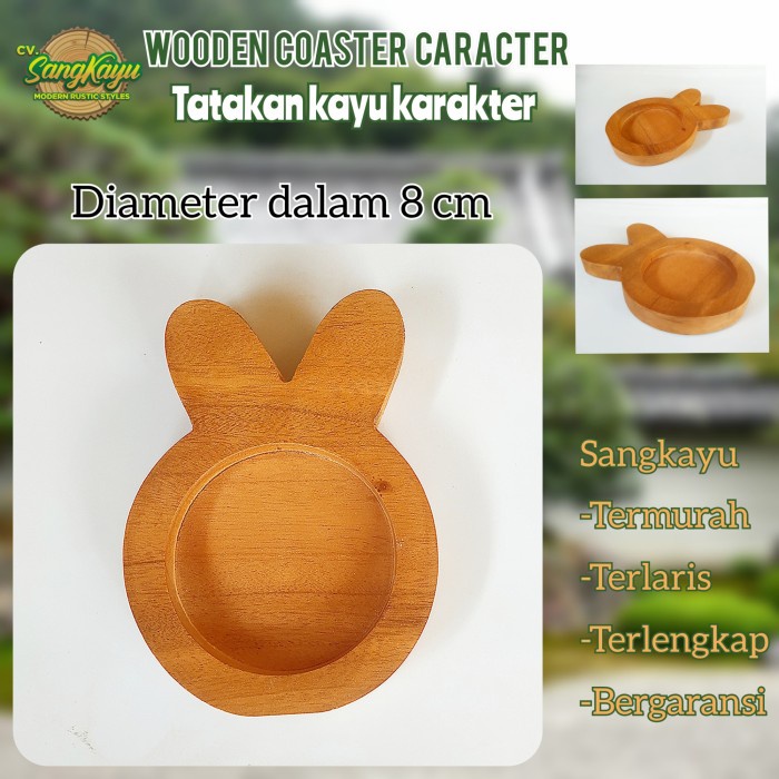 Wooden Coaster caracter tatakan gelas kayu unik tatakan cangkirkopi 03