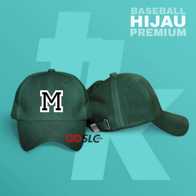 TOPI BASEBALL SNAPBACK PREMIUM INISIAL HURUF M CUSTOM NAMA LOGO SENDIRI