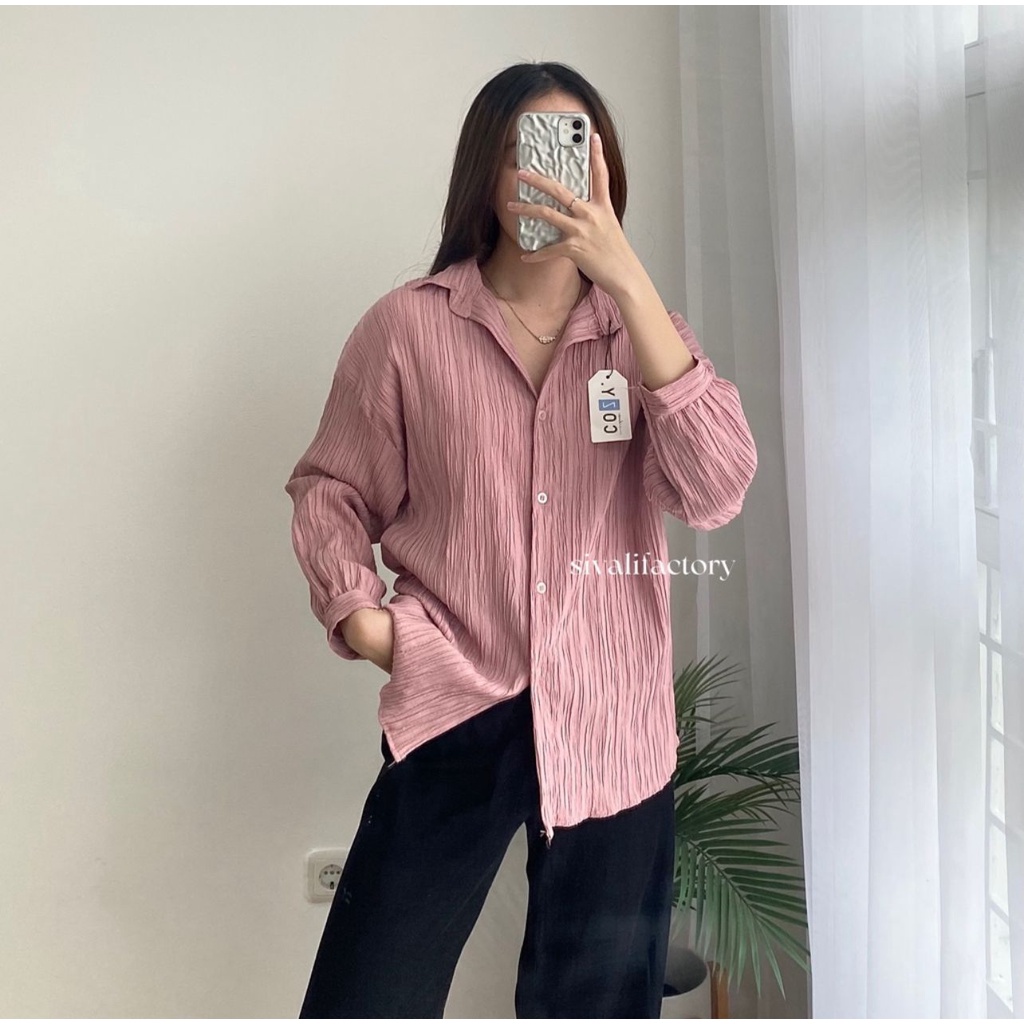 Ha-ri Shirt | Kemeja Wanita Oversize - Basic Shirt Kemeja LADYCRUSH