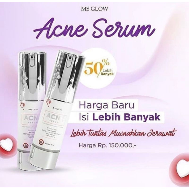 acne serum ms glow ori/ beli ecer free masker