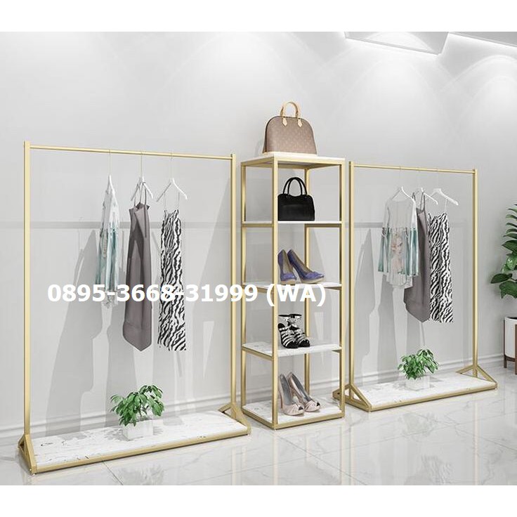 Rak Baju Dari Besi/ Rak Baju Etalase/ Rak Baju Gamis/ Rak Baju Gantung Portable