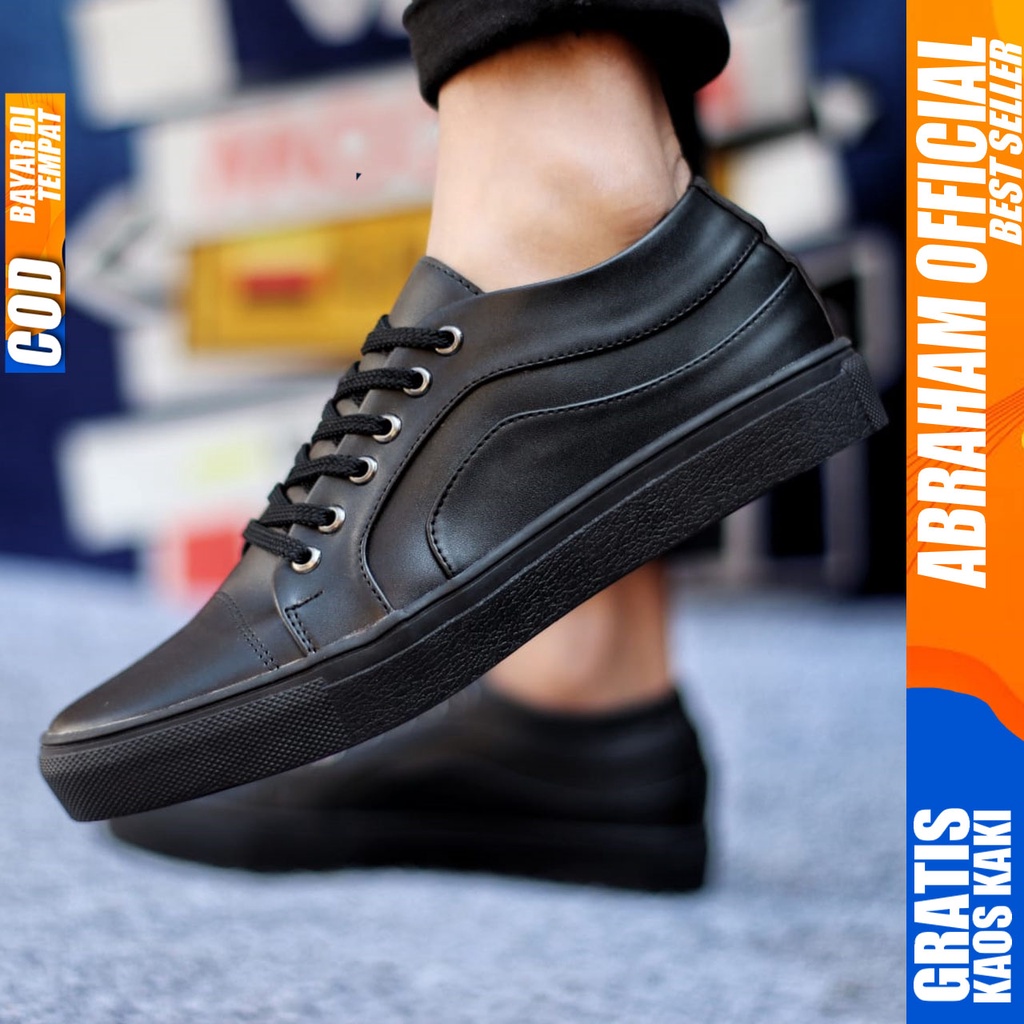 ABRHM - TRACK Sepatu Casual Sneaker Pria Sepatu Pria Casual Kulit Pu Keren Ori Cowo/Cowok Sepatu Kasual Semi Formal Kerja Kantor Kuliah Gaya Santai Keren Kekinian Original Murah Terlaris