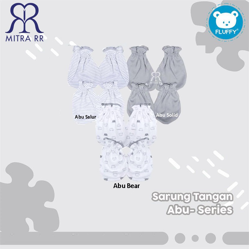 [3 PASANG] Sarung Tangan &amp; Kaki Karet Fluffy Newborn 0-3 Bulan