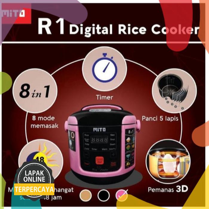 Original Mito R1 Digital Rice Cooker 8In1 Kapasitas 1 Liter Produk Berkwalitas
