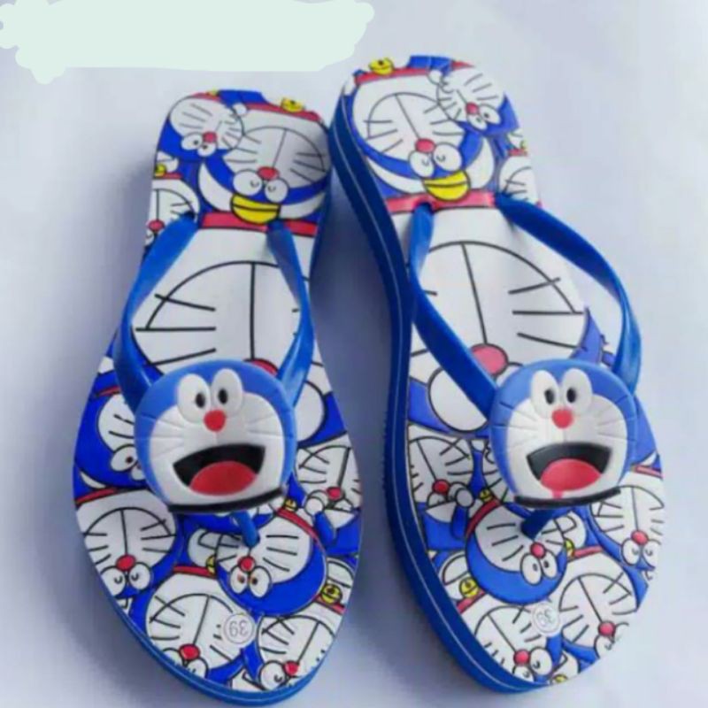 SANDAL WEDGES WANITA DEWASA MOTIF ACE DORAEMON TERMURAH