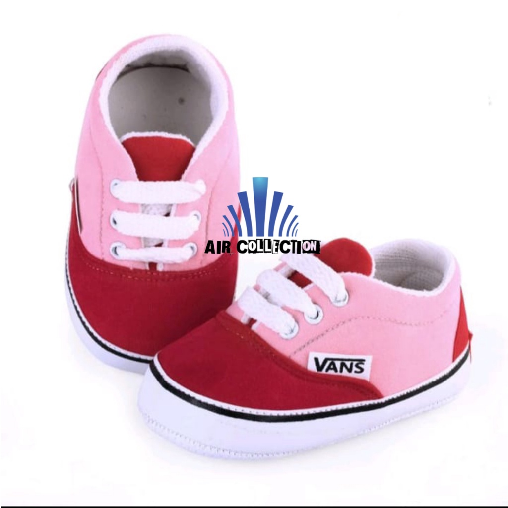 Sepatu Bayi Prewalker Perempuan Laki-Laki Usia 0 12 Bulan Sneakers Baby Belajar Jalan VANNS WARNA PINK - Air Collection