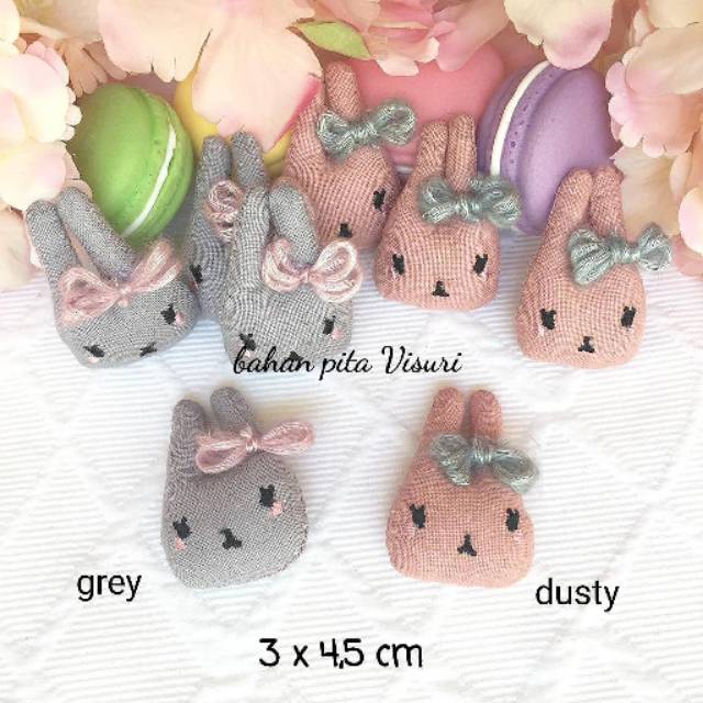 Aplikasi Bunny Katun Dacron Bow Siet 3 x 4,5 cm