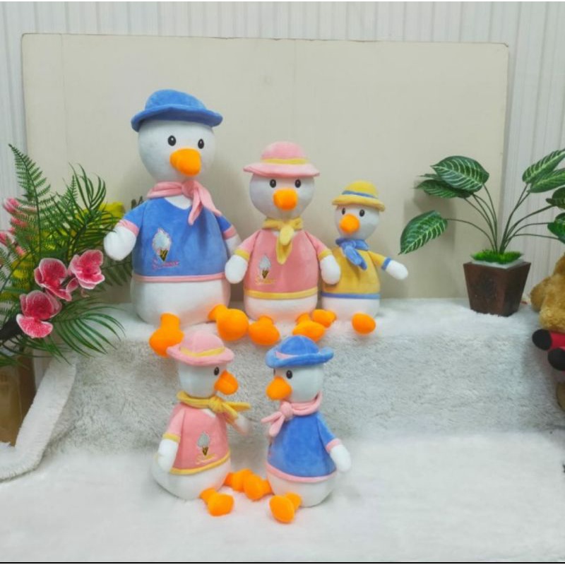 Boneka Bebek Pita Scraft Topi Syal Donald Duck Animal Ukuran 15&quot;/40cm