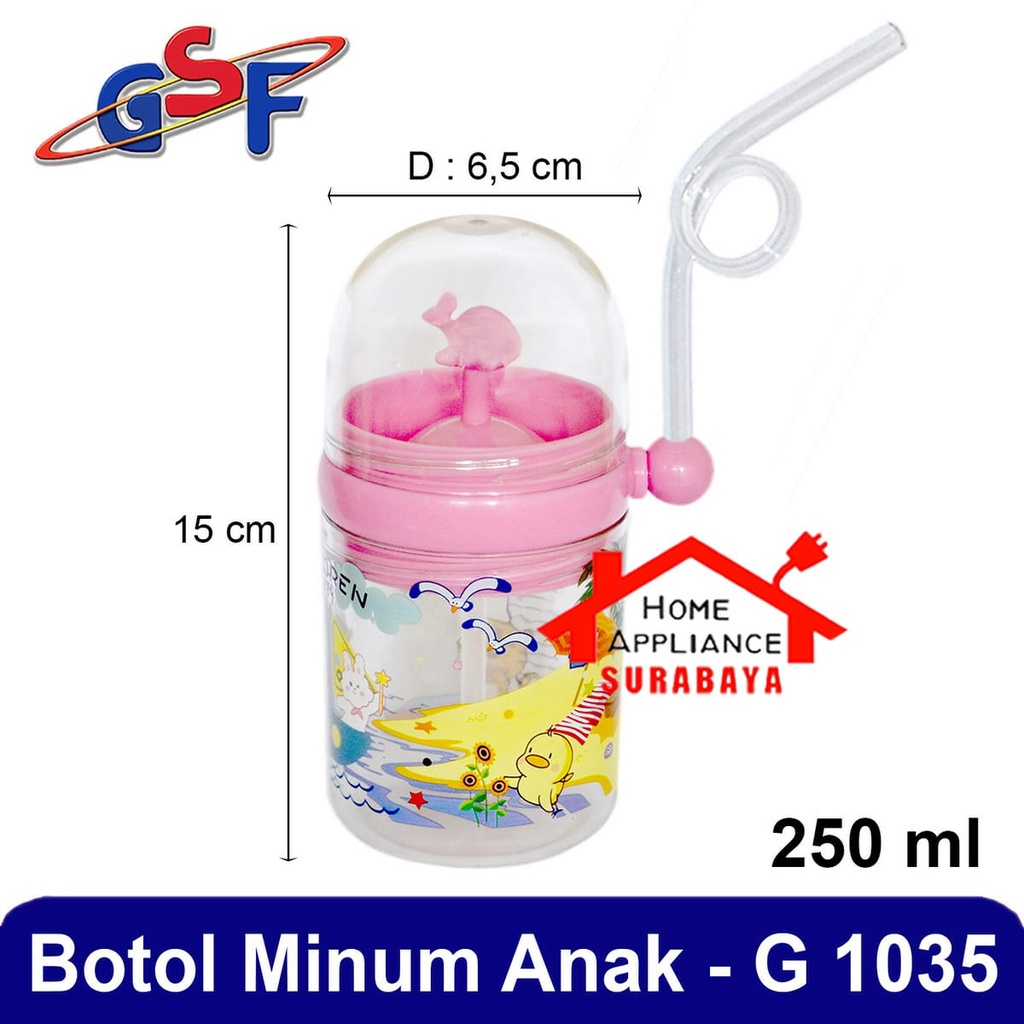 Botol Minum Air Mancur Lumba Lumba Anak Sedotan 250 ML GSF G 1035