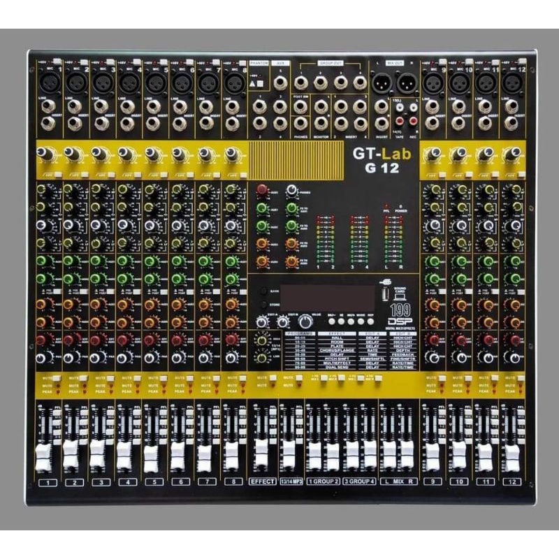 MIXER AUDIO GT LAB G12BL 12 CHANNEL BY RDW PROFESIONAL