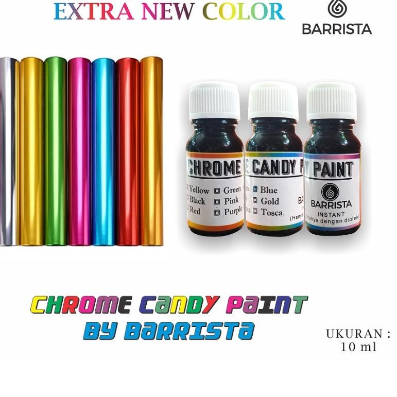 Update -  - Warna GOLD - Cat Oles Candy Paint Pewarna Chrome Instant Pelapis Logam - Cat Velg Krom -