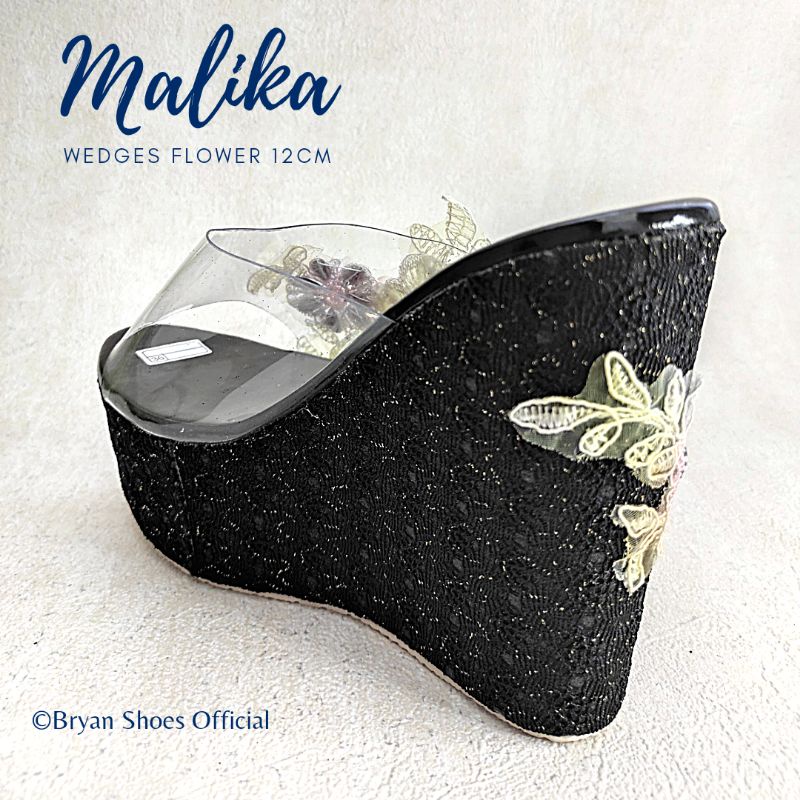 Bryan Adzkia Malika Sandal Wedges Mika Bunga Bordir Brukat Brokat 12cm Pesta Wedding Prewedding