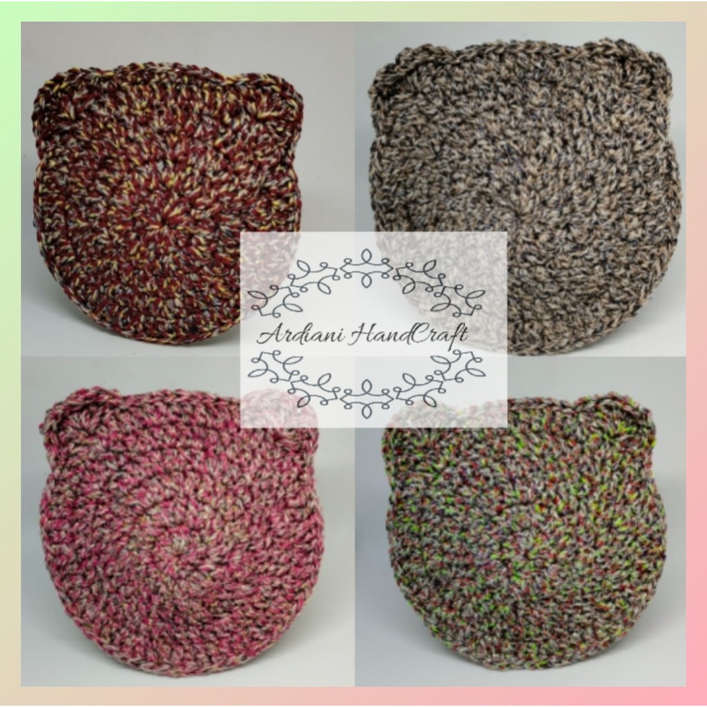 BEAR COASTER / COASTER RAJUT / TATAKAN GELAS RAJUT / TATAKAN GELAS LUCU