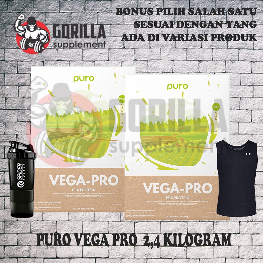 PURO VEGA PRO 2.4 KG 2400 Gram Vegan protein PEA Isolate Protein