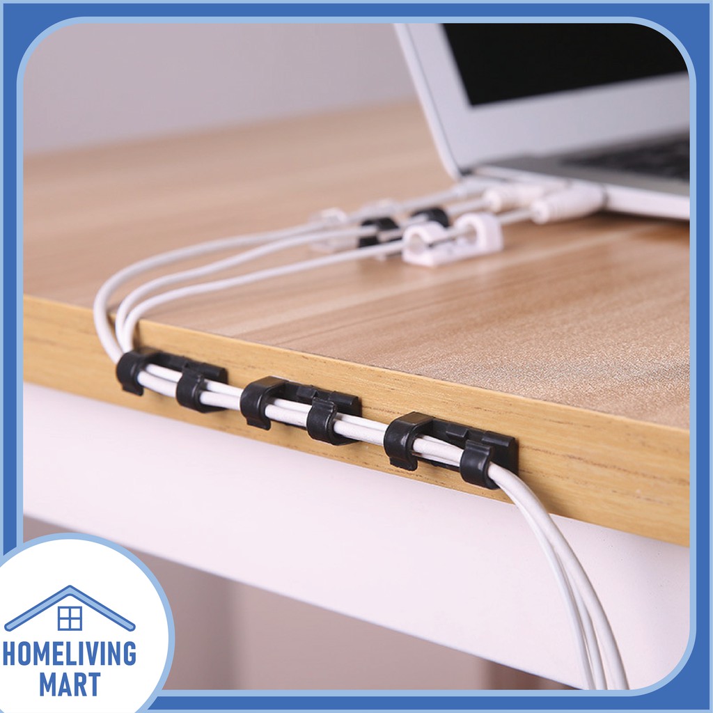 CUCI GUDANG  HLM Klip Kabel HP / Cable Organizer Clip 20 Pcs Klip Perapih Perekat Pengikat