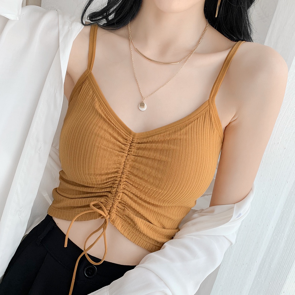 TELLY ➡️ 185 Tank Top Bra Busa Spaghetti Pakaian Dalam Wanita Sexy Tali Sling Tanktop korea import